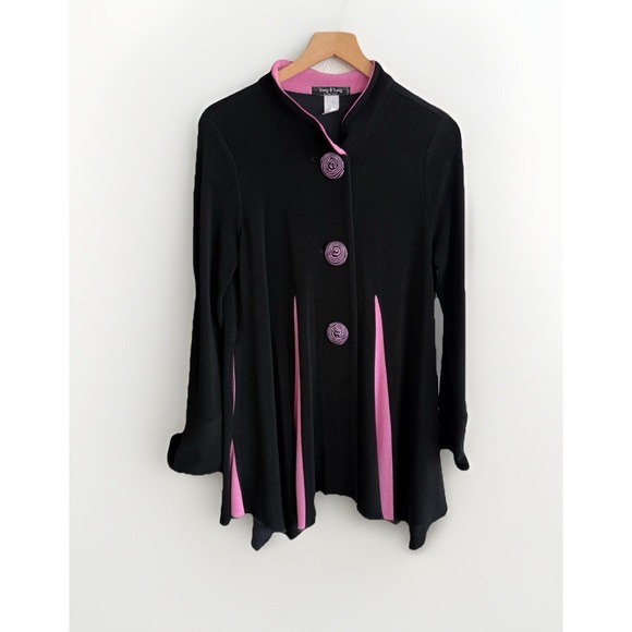 Design TOday Jackets & Blazers - VINTAGE  Song & Sung Jacket Cape Coat Shirt Pink & Black M ART To Wear Academia
